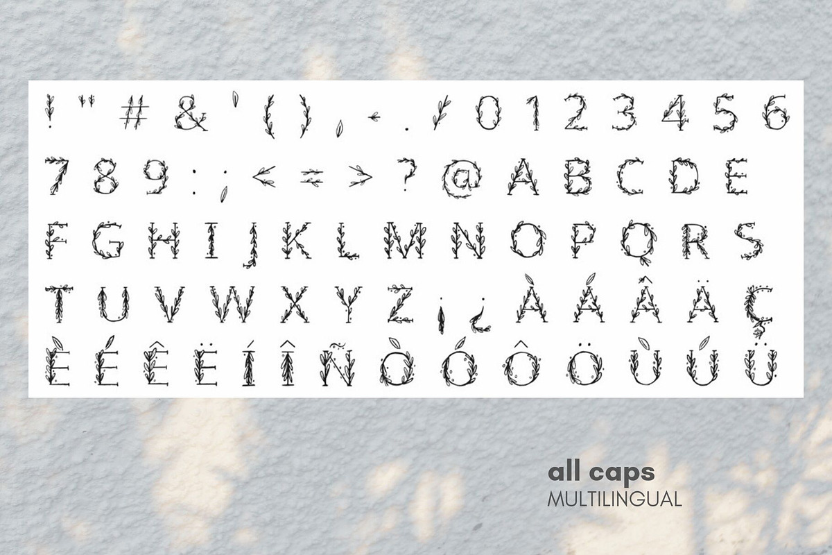 flora - hand painted all caps font preview 2
