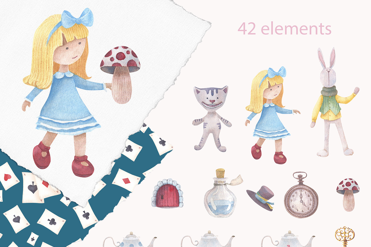 Alice in Wonderland. Watercolor, a Decorative Illustration by Nebbia (Photo 2 of 7)