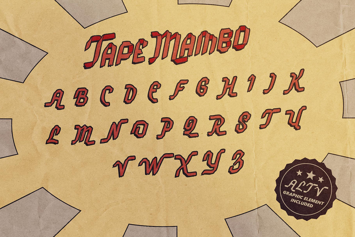 Tape Mambo Typeface, a Symbol Font by alit design (Photo 8 of 15)
