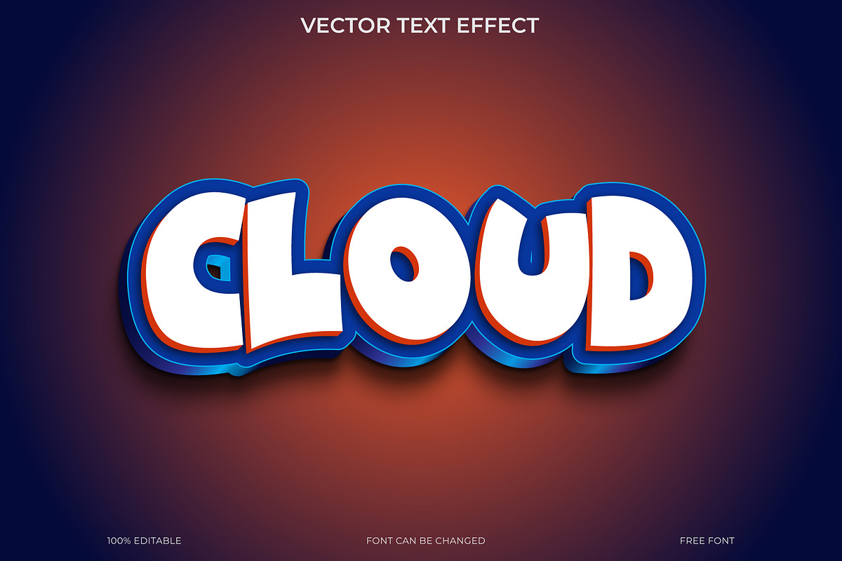 3D Cloud Text Effect EPS Vector, an Action Add-On by Imamul001