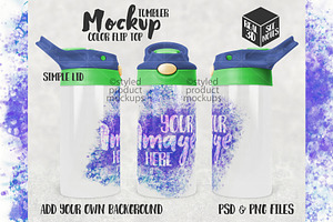 12oz Color Top Sippy Mockup
