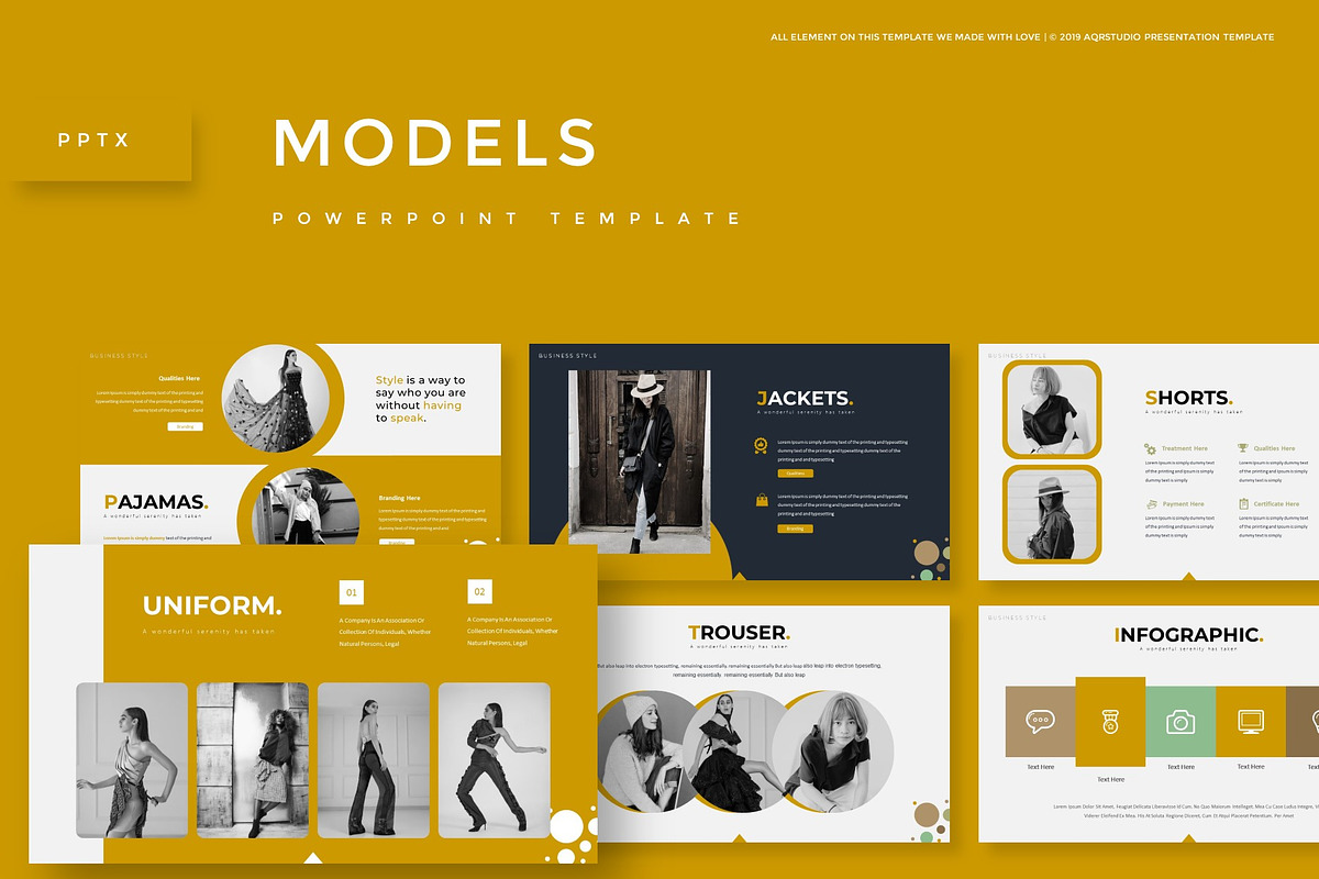 Models - Powerpoint Template, a Presentation Template by AQR Studio