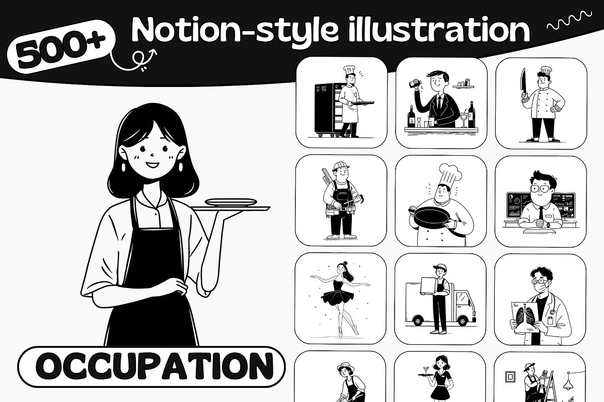 Notion-Style Illustration Occupation, a Work Illustration by DaisyStudio (Photo 1 of 10)