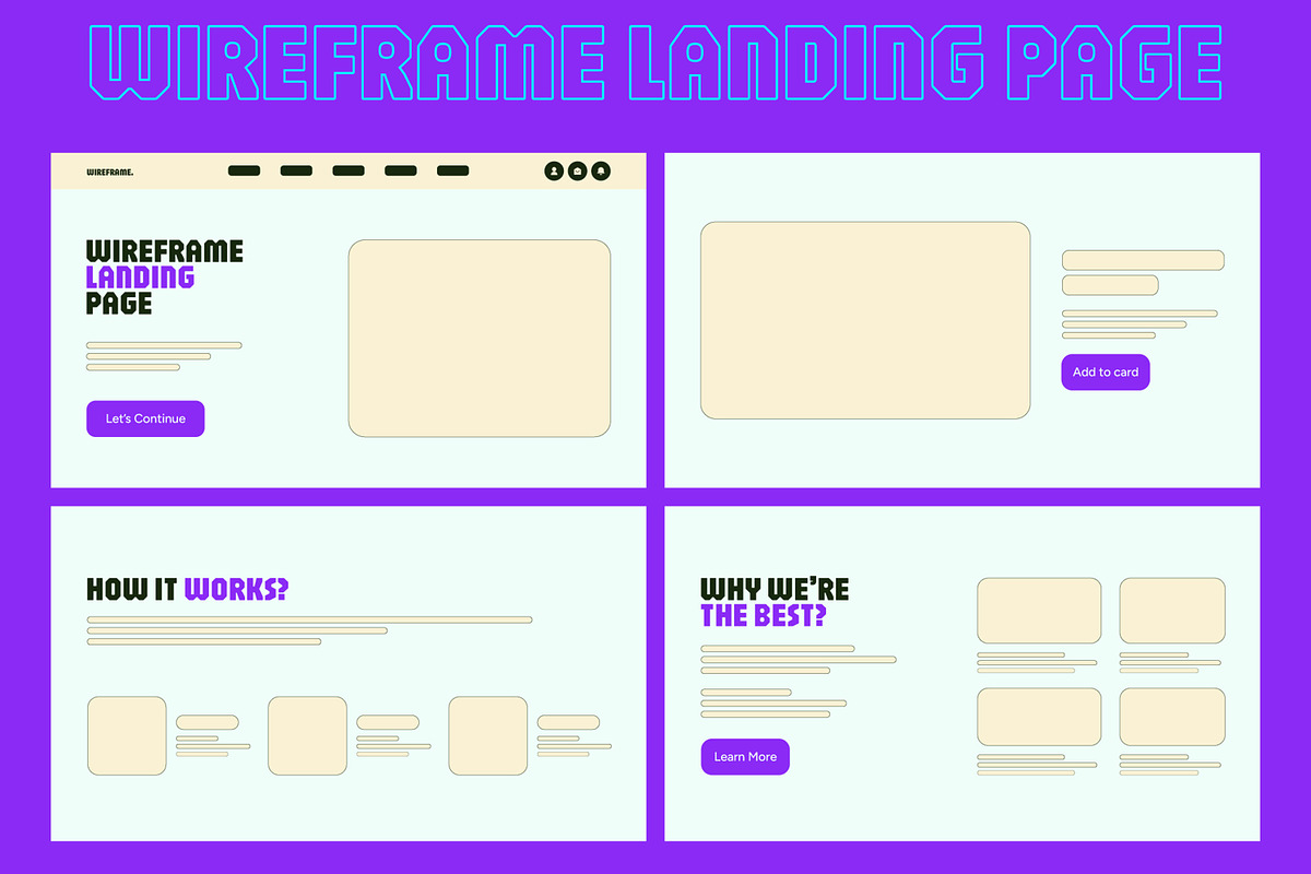 Wireframe Landing Page Template, a Wireframe Template by CreativeShaper (Photo 1 of 5)