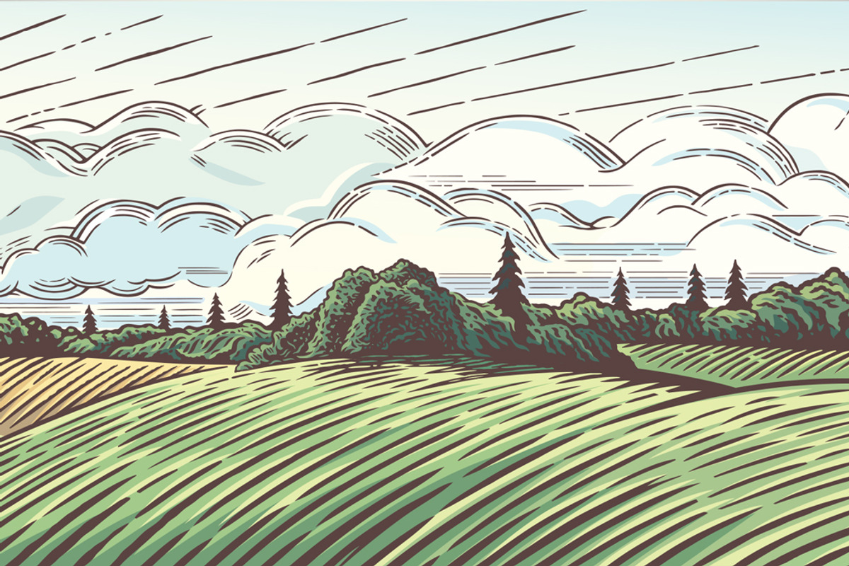 Rural landscape with Farm, an Illustration by Countryside life (Photo 5 of 9)