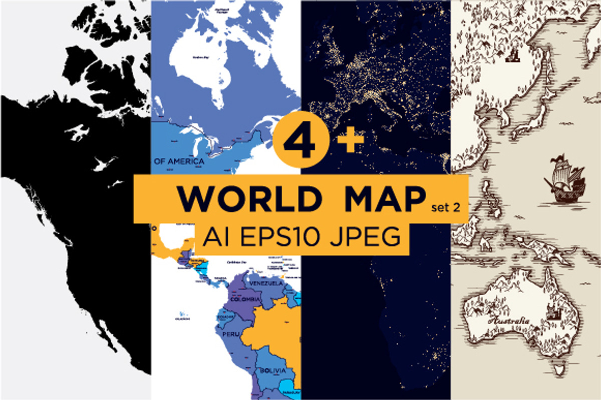 World map | set 2, a Technology Illustration by MaximGertsen