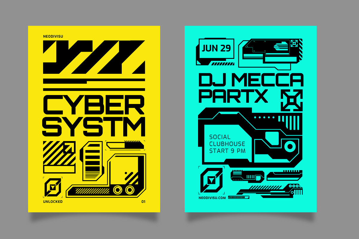 Cyberpunk Sci-Fi HUD Decals Pack, an Object Graphic by Neodivisu (Photo 8 of 10)