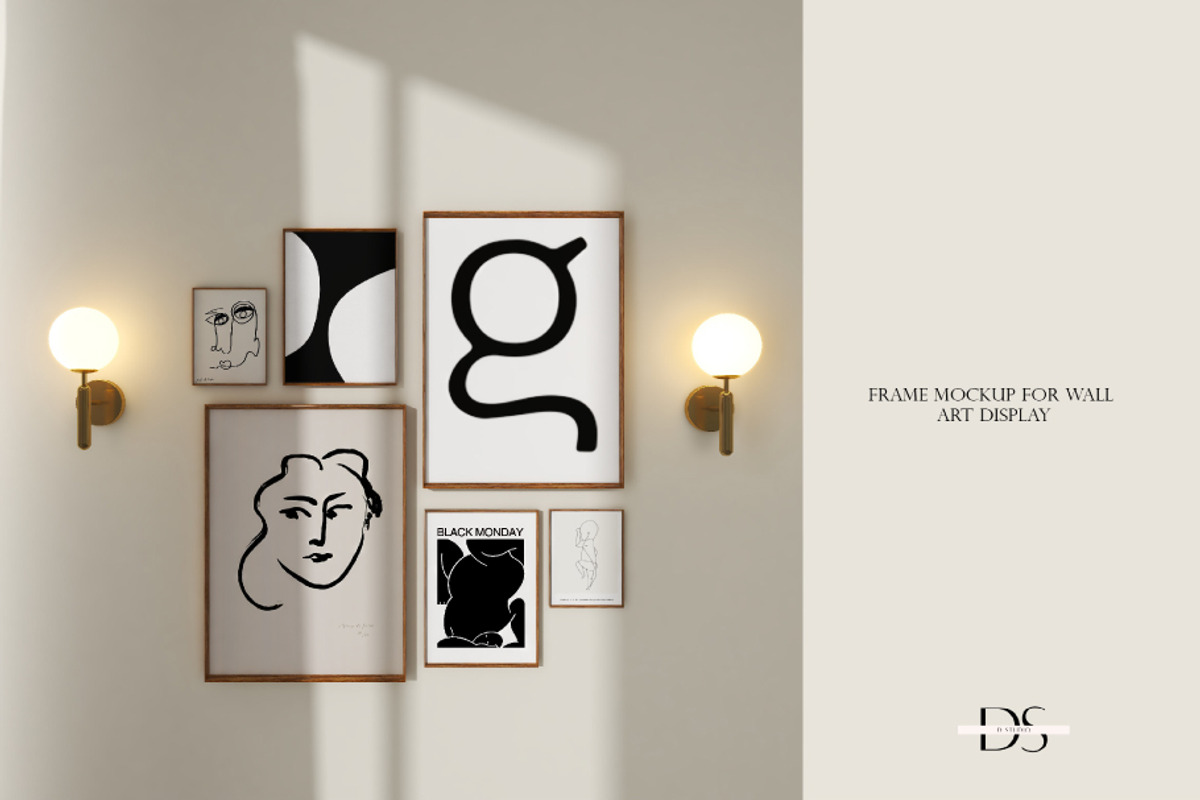 Gallery wall frame psd mockup, a Print Template by DSTUDIO888 (Photo 3 of 4)