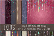 Holiday Lights Papers or Backgrounds, a Pattern Graphic by PinkPueblo (Thumbnail 1 of 2)