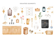 Watercolor Bathroom Creator, a Decorative Illustration by Kotulska (Thumbnail 5 of 16)