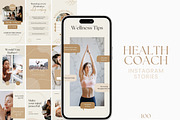 Health & Wellness Instagram Stories, a Social Media Template by Ciera Design Templates (Thumbnail 1 of 8)