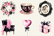 Black And Pink Mother's Day Clipart, an Illustration by OK Design (Thumbnail 3 of 5)
