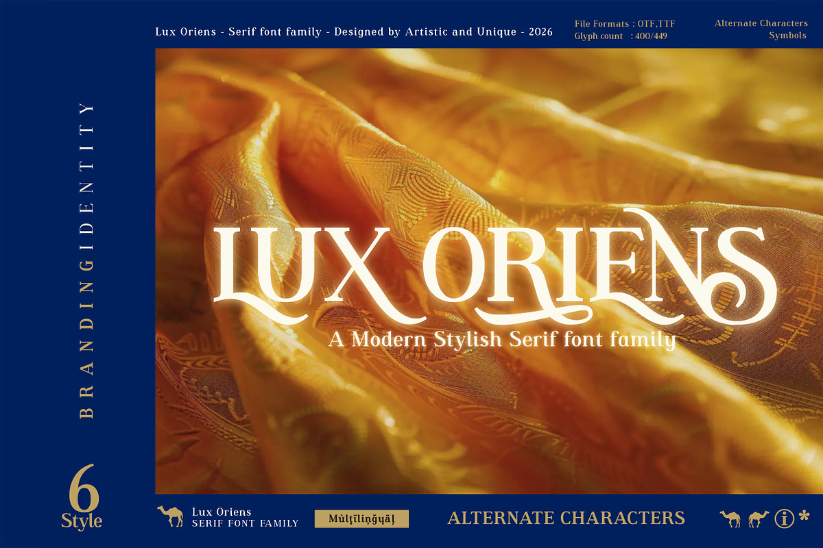 Lux Oriens - Serif Font Family, a Serif Font by Artistic & Unique (Photo 2 of 15)