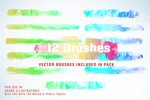 Vector Watercolor Brushes & Symbols