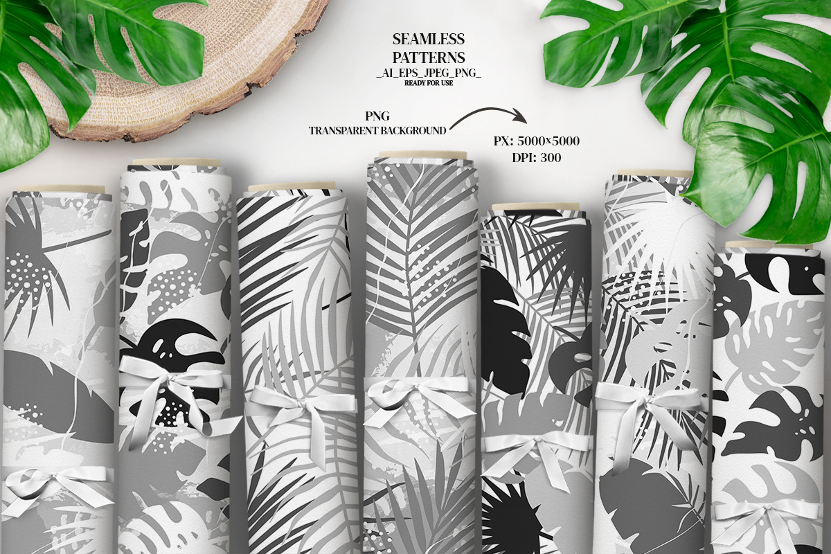 Tropical palm leaf. Seamless Pattern, a Decorative Illustration by Diana Kovach (Photo 6 of 9)