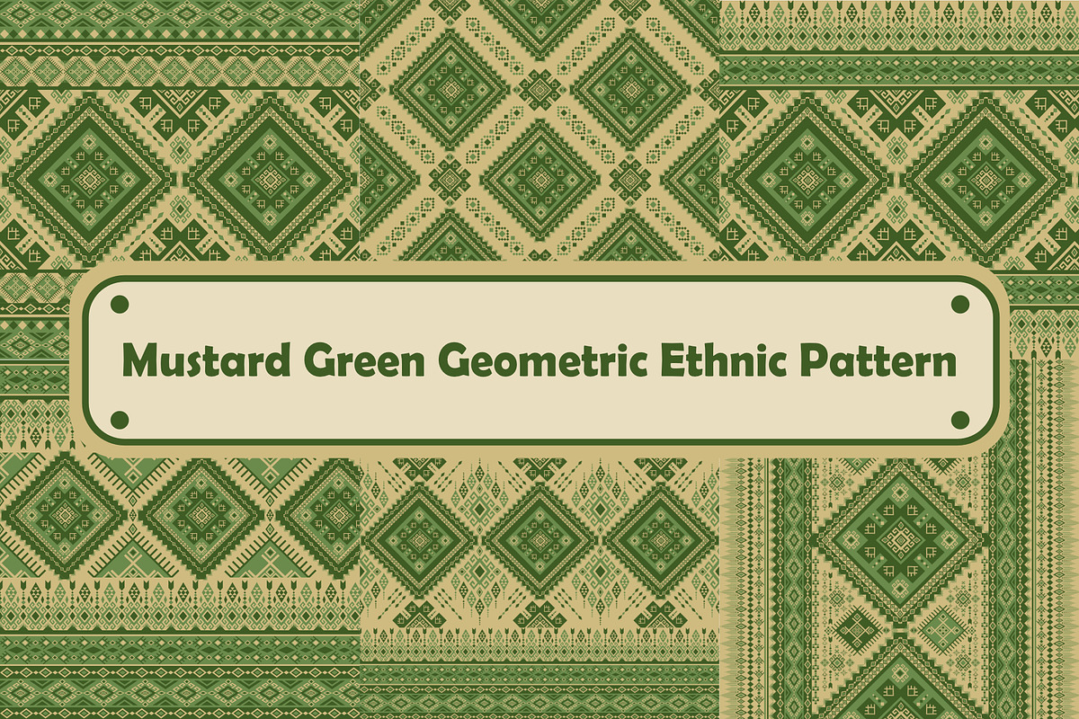 Mustard Green Native Ethnic pattern, a Pattern Graphic by ThaiByGaew (Photo 1 of 5)