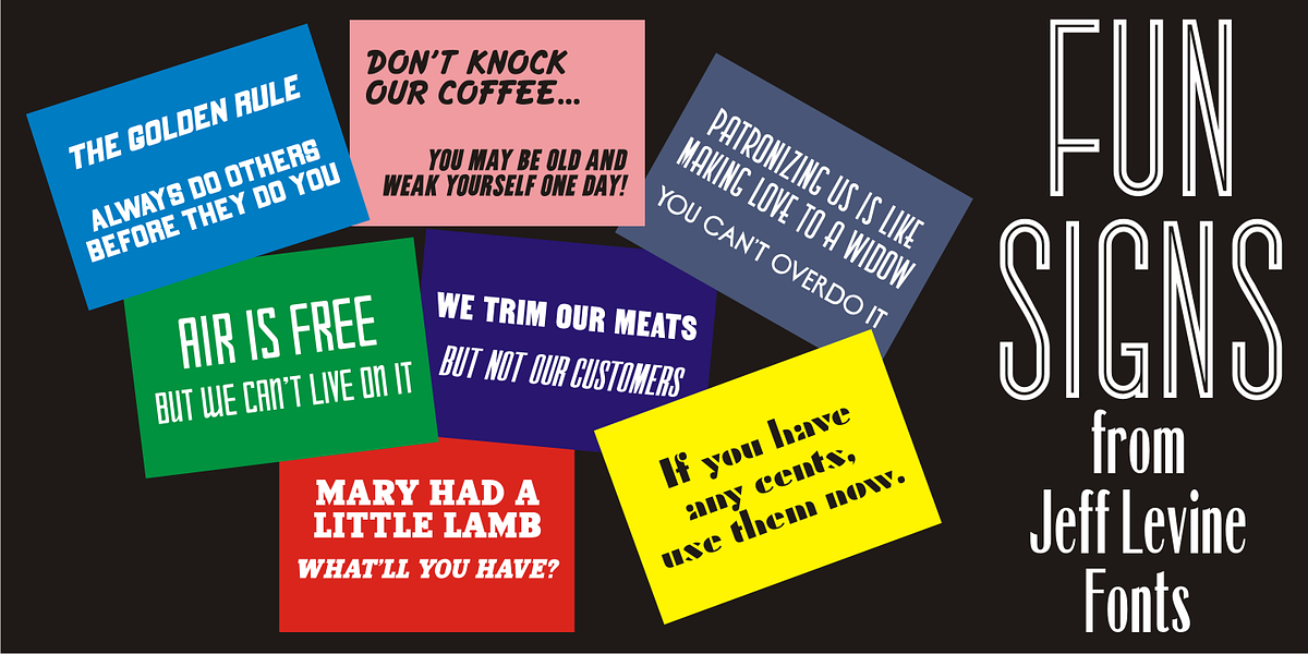 Fun Signs JNL, a Symbol Font by Jeff Levine Fonts