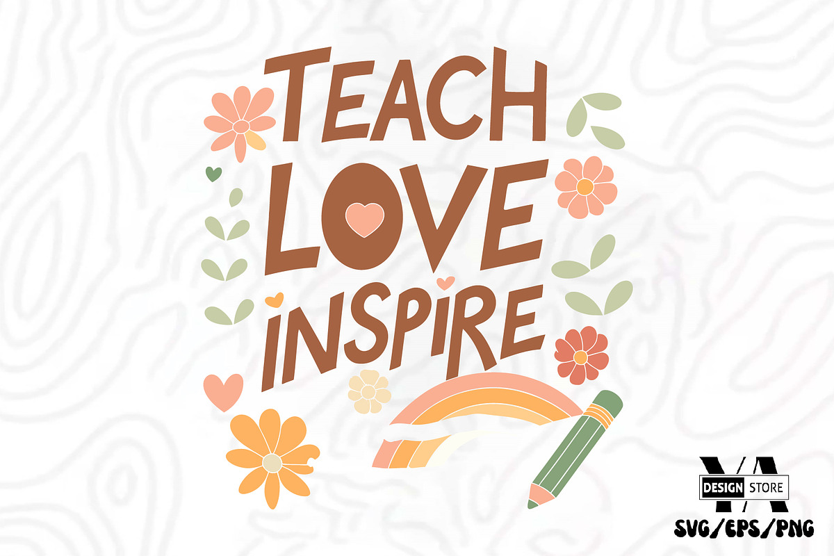Teacher Boho Floral SVG PNG Bundle, an Illustration by Ya_ Design Store (Photo 8 of 17)