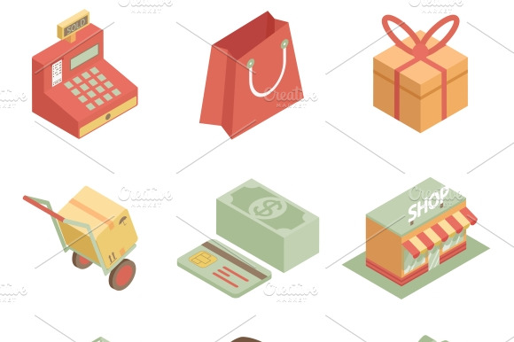 Isometric Shopping Icons