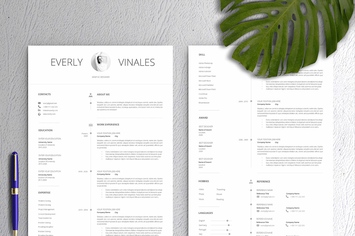 Resume Template / CV, a Resume Template by Peunayah (Photo 2 of 8)