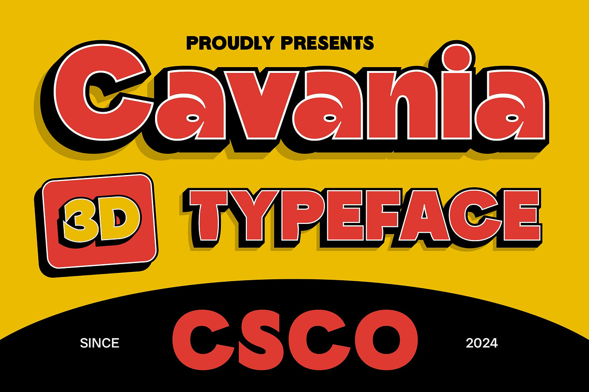 CS Cavania 3D, a Sans Serif Font by Craft Supply Co. (Photo 1 of 8)