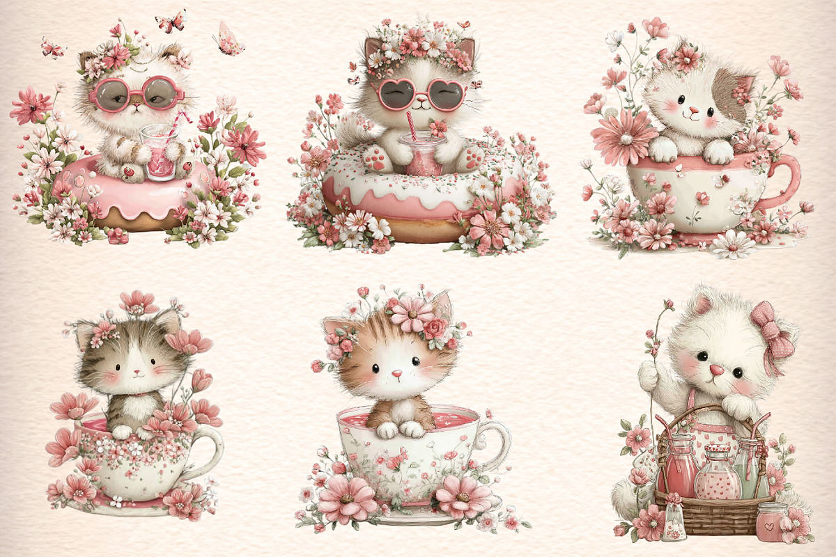 Whimsical Cats With Summer Drinks, an Illustration by Digital Artistic99 (Photo 2 of 11)