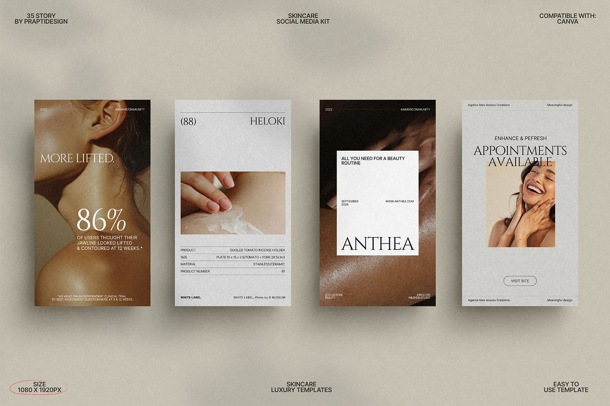 Minimal Skincare Story Templates preview 7