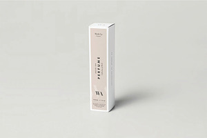 Minimal Perfume Cardboard Box Mockup, an Advertising Mockup by DesignRushMarket