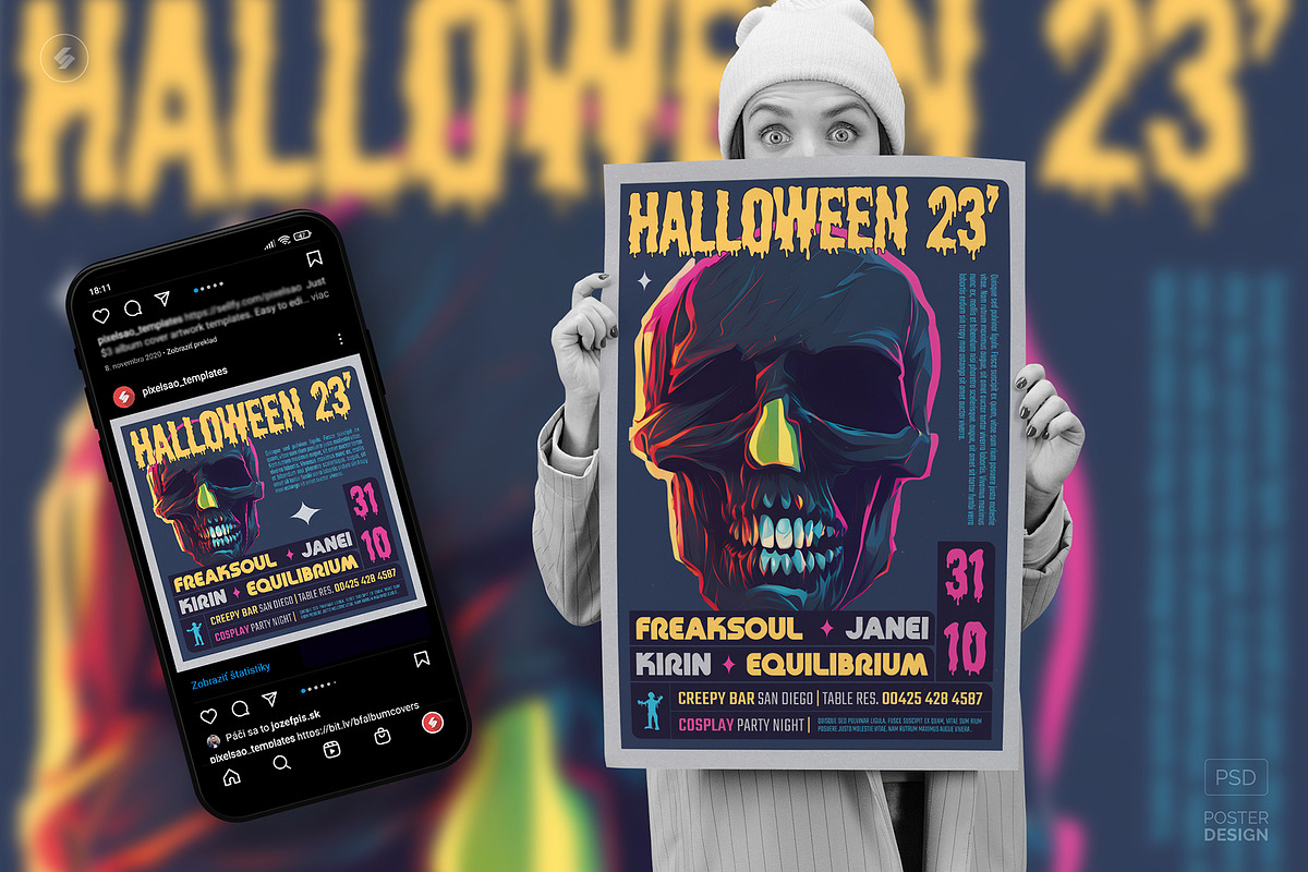 Halloween Skull 01 – Poster, Flyer, a Flyer Template by pixelsao (Photo 1 of 2)