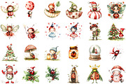 Ladybug Elf,Christmas Clipart, an Illustration by Sublimation Artist (Thumbnail 3 of 6)
