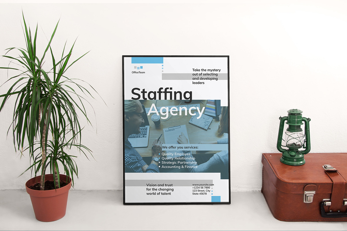 Staffing Agency Print Pack, a Poster Template by TemplatesNow!