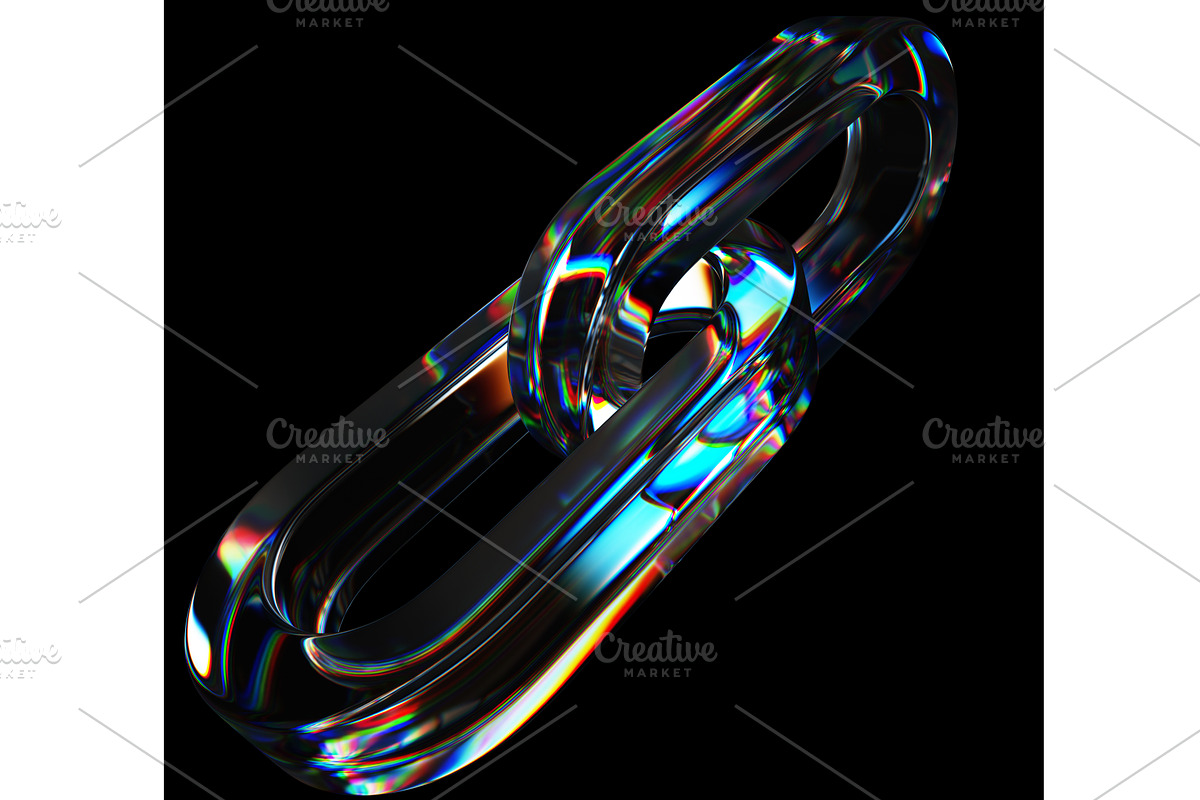 3d blockchain hyperlink of glass, a Technology Illustration by Marozhkastudio