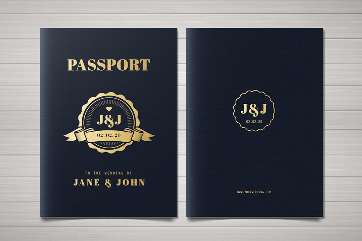 Passport Wedding Invitation, an Invitation Template by Vynetta (Photo 4 of 6)