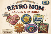 Retro Mom Badge Patch PNG Bundle, an Object Graphic by NH graphic (Thumbnail 3 of 3)