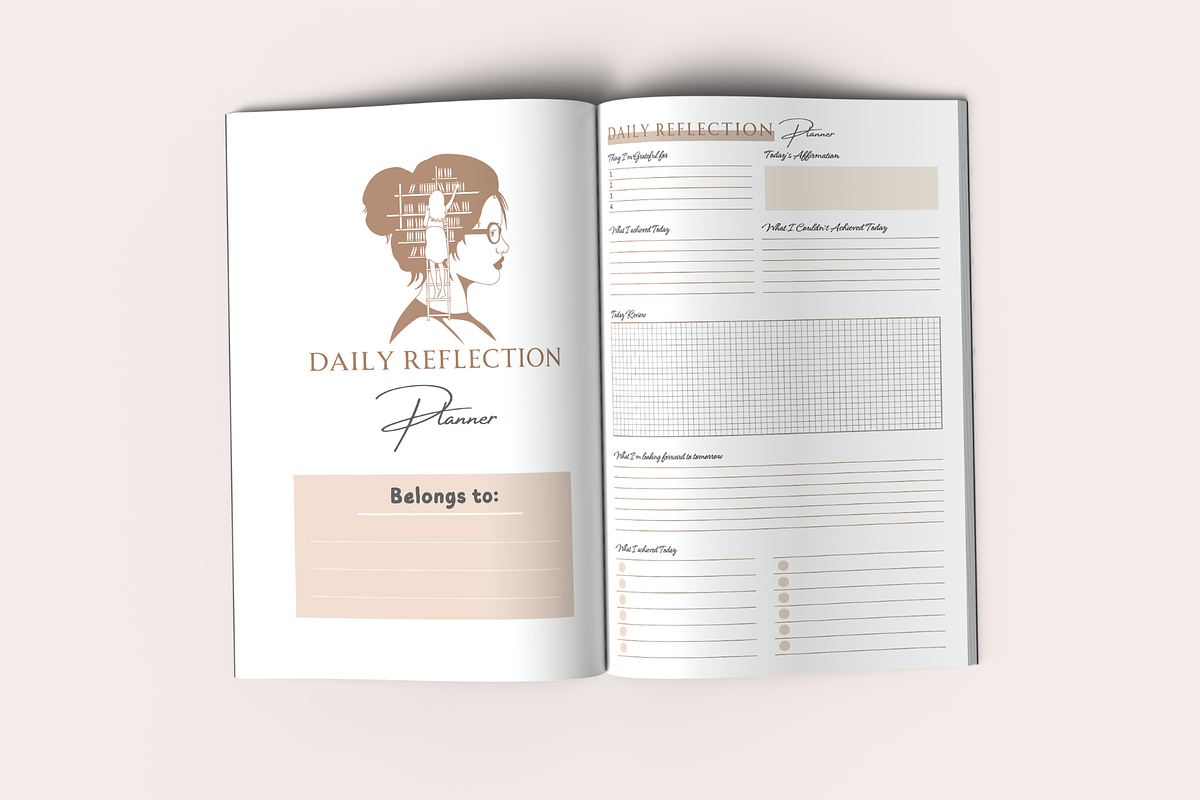 Daily Reflection Planner | KDP, a Templates & Theme by KDPISH (Photo 2 of 4)