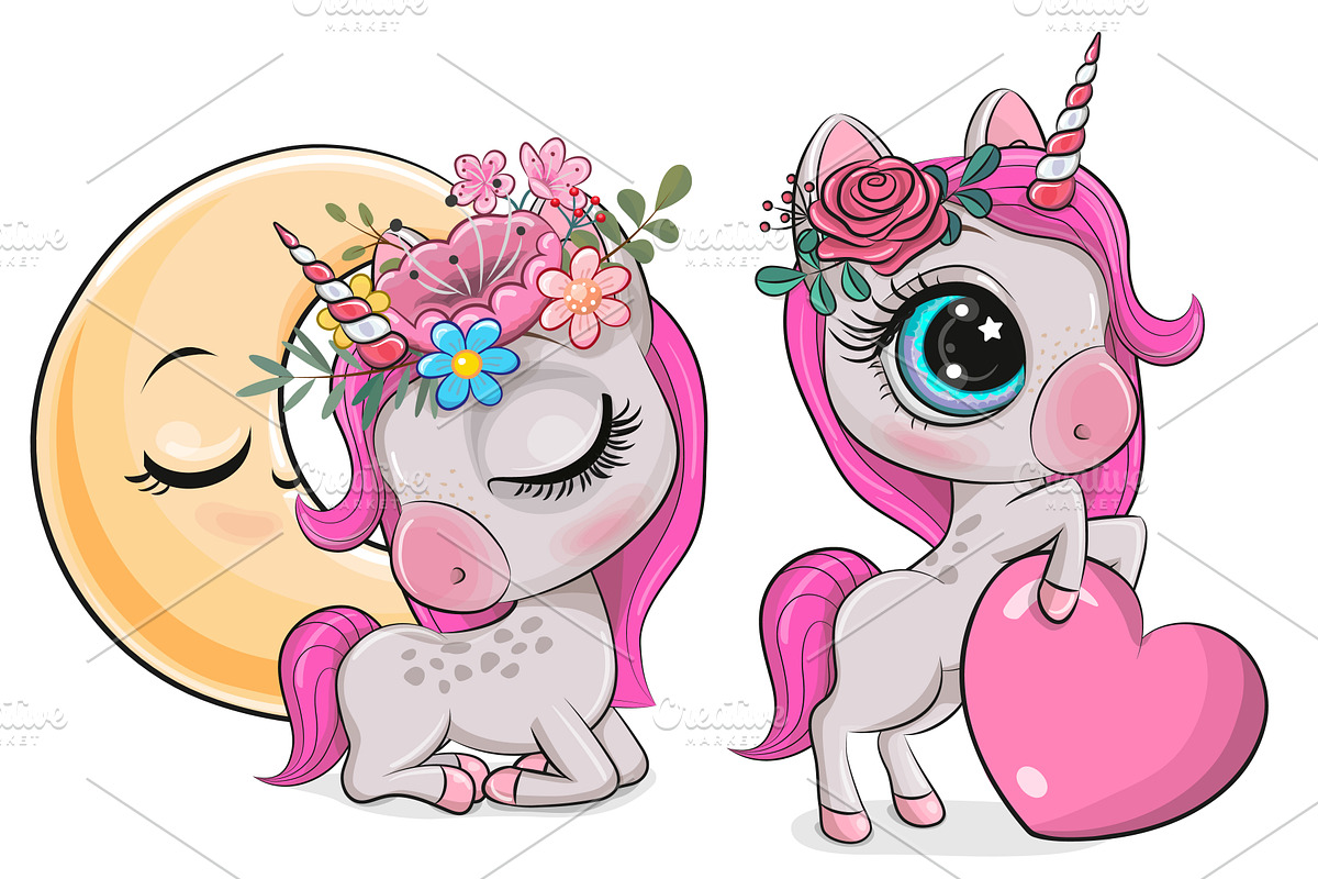 Cute Unicorn Set, an Animal Illustration by Regina Art (Reginast777) (Photo 2 of 3)