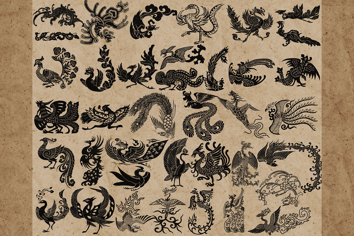 Phoenix stamps for Procreate, a Brush Add-On by TheWhiteCatLab (Photo 4 of 6)