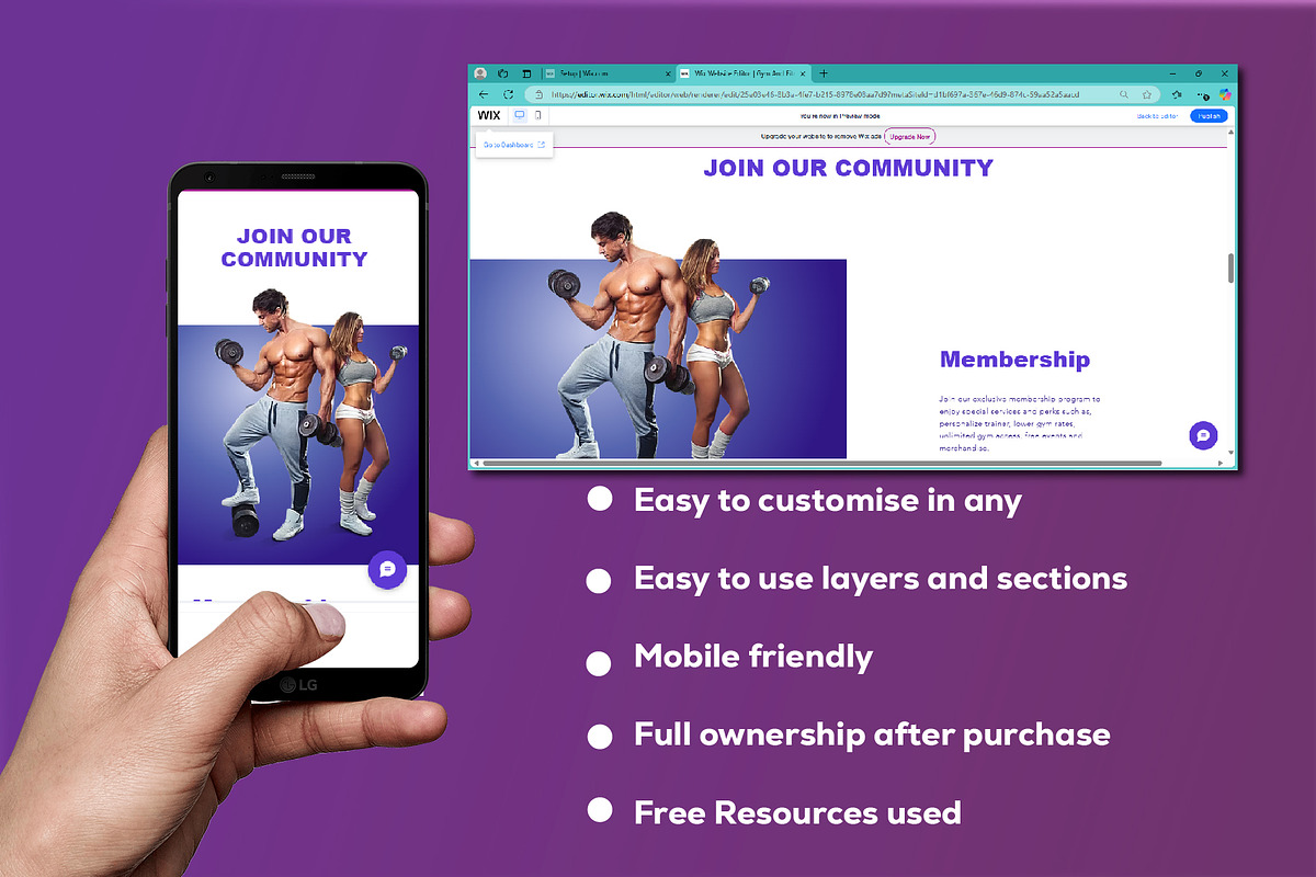 GYM AND FITNESS WIX TEMPLATE, a Templates & Theme by Sipi_Graphics (Photo 3 of 3)
