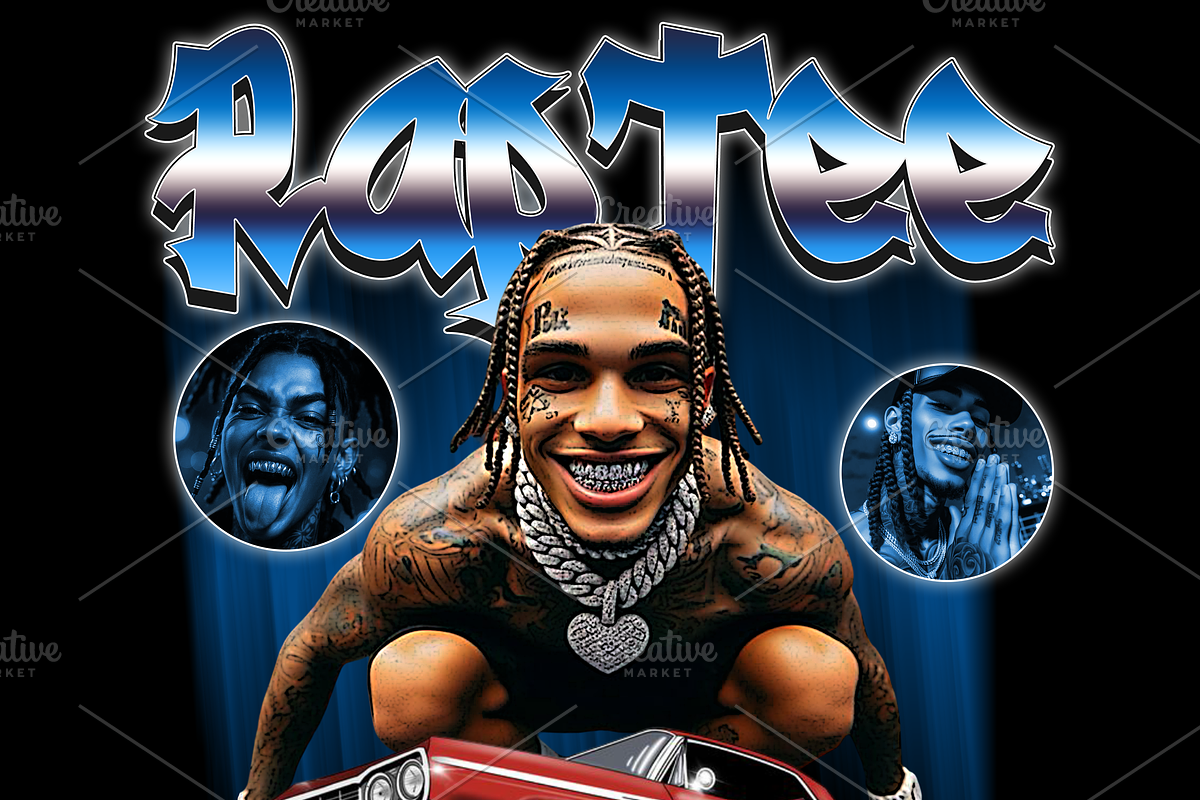 Editable Rap Tee Template - PSD File preview 6