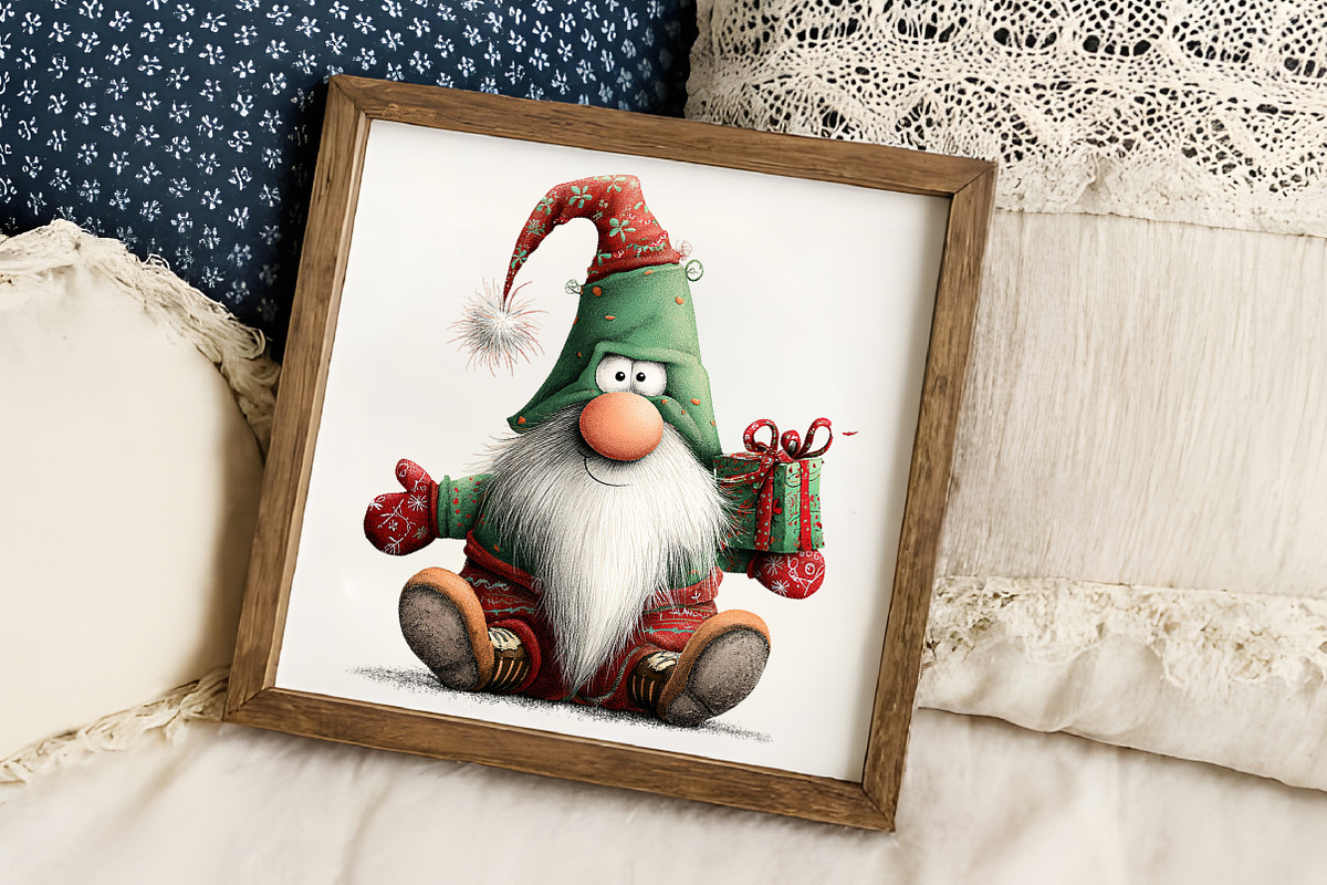 Adorable Christmas Gnome Clipart, an Illustration by RobertsArt (Photo 3 of 7)