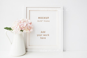8x10 floral frame mockup, a Print Template by White Hart Co.