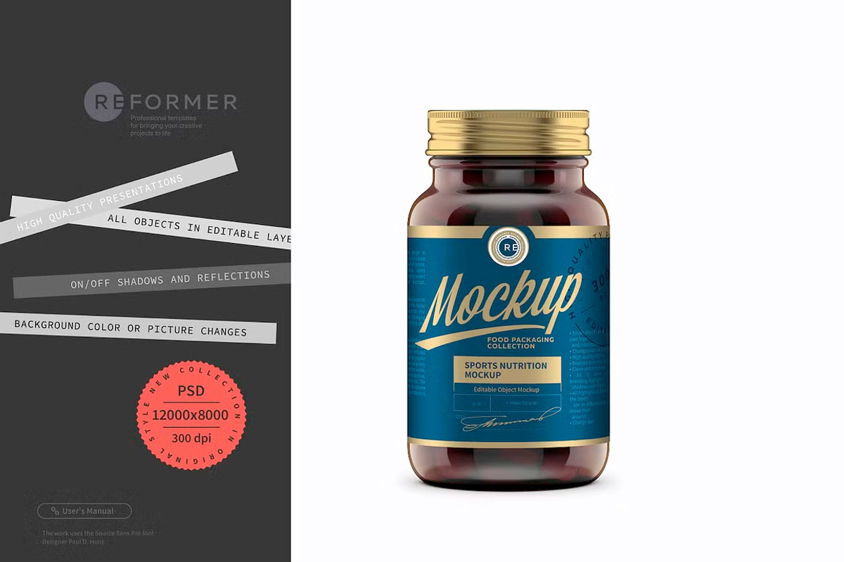 Bottle Capsules Mockup, a Packaging Mockup by Reformer Mockup (Photo 1 of 6)