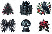 Gothic Christmas Clipart Bundle, an Illustration by DreamPrint404 (Thumbnail 4 of 6)