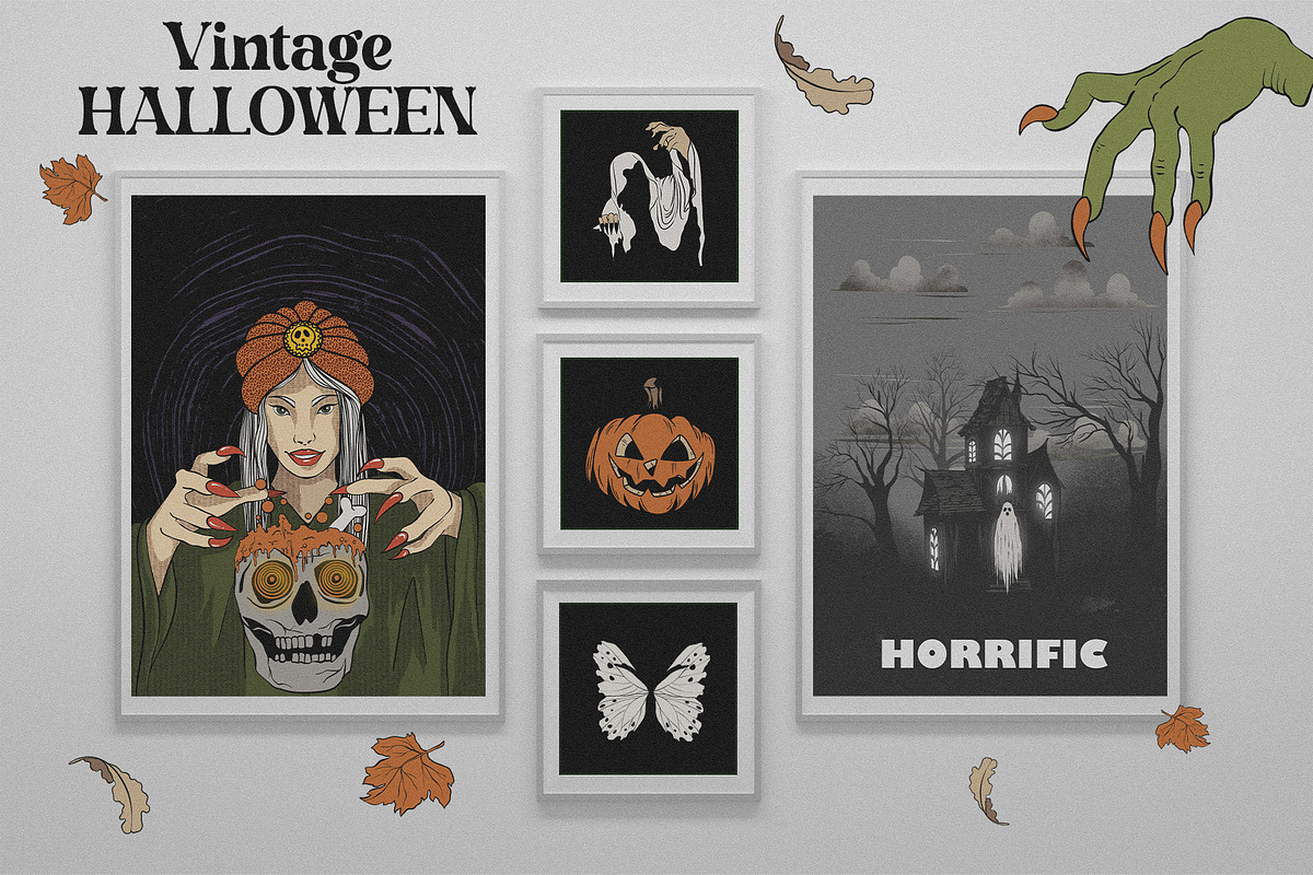 Vintage Halloween. Hand draw graphic, an Object Graphic by ma_i_vi (Photo 4 of 12)