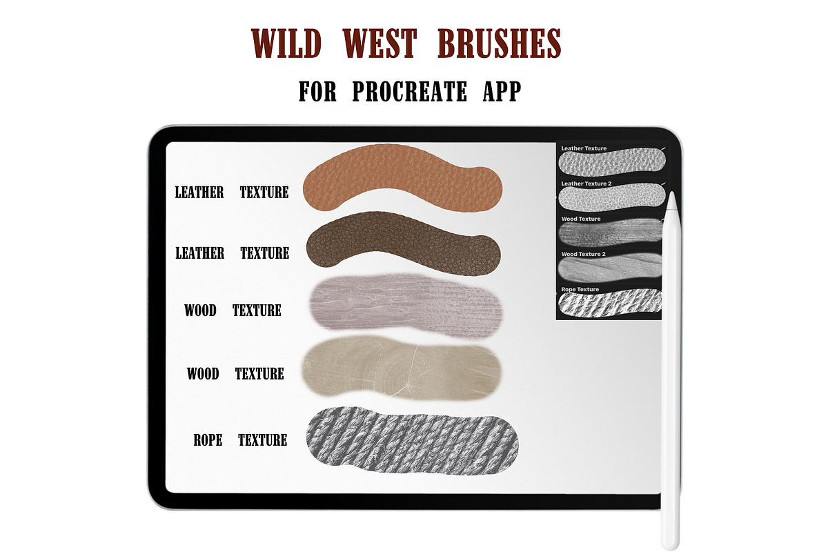 Wild West Procreate Brushes Stamps, a Brush Add-On by Brush Lab (Photo 2 of 9)