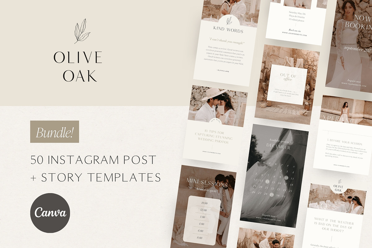 Wedding Photography Instagram Bundle, a Social Media Template by Wonderlik Webdesign (Photo 2 of 11)