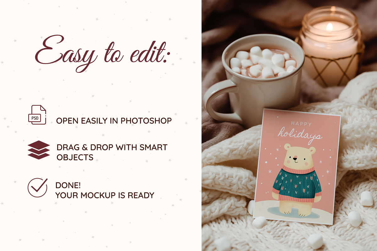 Christmas Card Mockup Bundle, a Product Mockup by Serenefeeling (Photo 6 of 14)