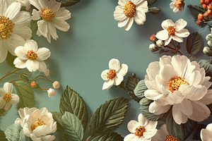 White Wild Rose Flowers with Green Leaves and Orange Berries on, a Nature Photo by José Manuel Gelpi