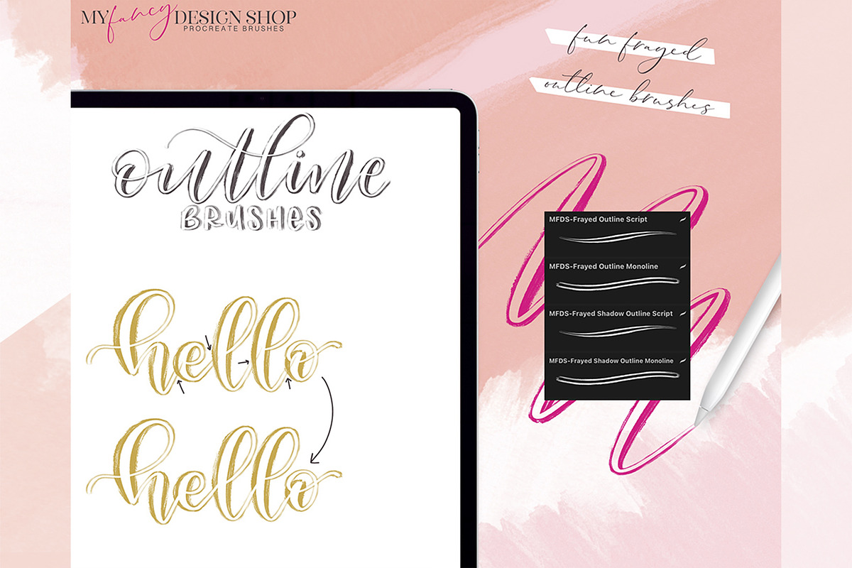 Frayed Texture Procreate Brushes, a Brush Add-On by My Fancy Design Shop (Photo 4 of 11)