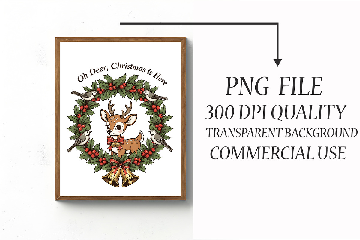 Vintage Christmas PNG, Deer, a Graphic by Libby Wishes (Photo 2 of 6)